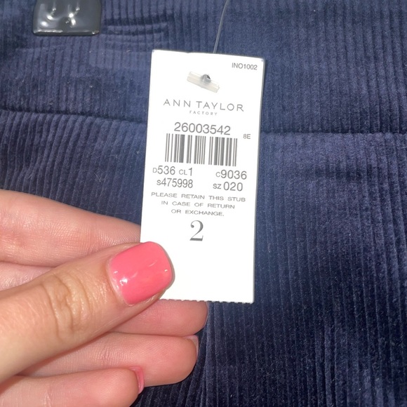 ANN TAYLOR FACTORY NWT Women’s Blue Velvet Skirt - Size 2 - Picture 5 of 5